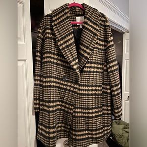 Aves Les Filles Houndstooth Check Coat XL